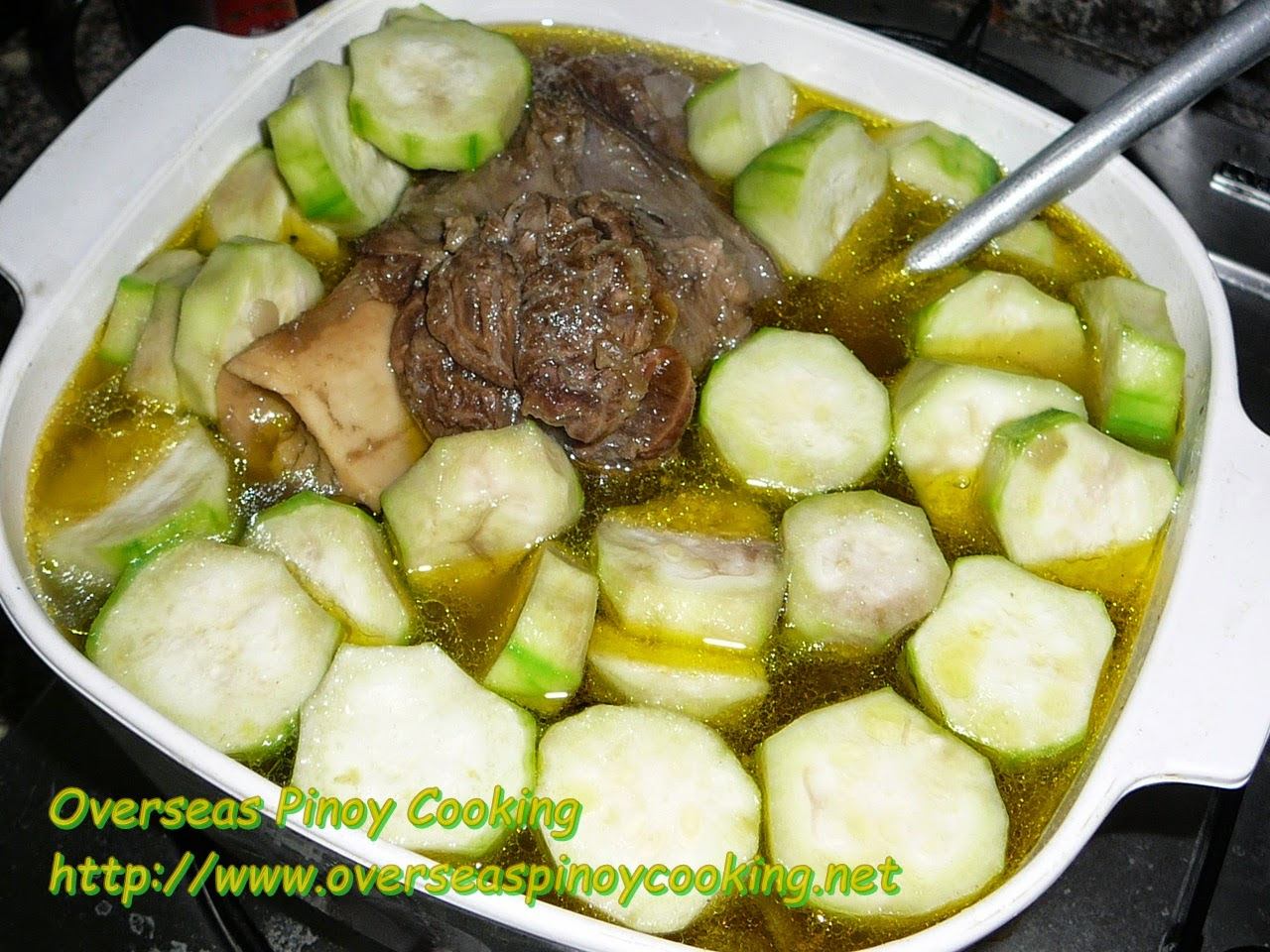 Pinatolang Bulalo, Bulalo with Patola - Cooking Procedure