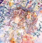 透明水彩 女の子 アナログイラスト Pixiv年鑑 B