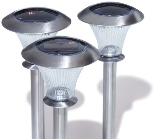 Strathwood Solar Garden Path Light, Stainless Steel, Set of 6