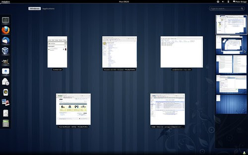 Fedora 15: Workspaces "popped out"