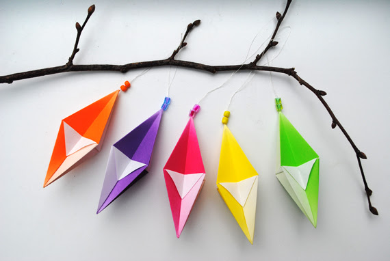 Origami hanging decorations