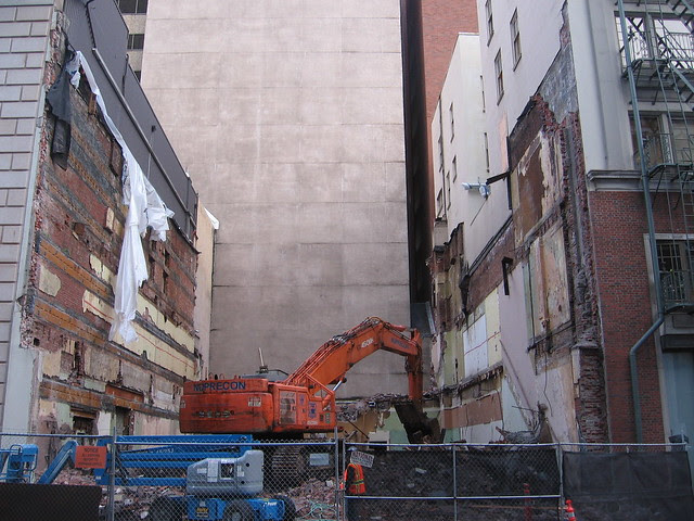 a building vanishes