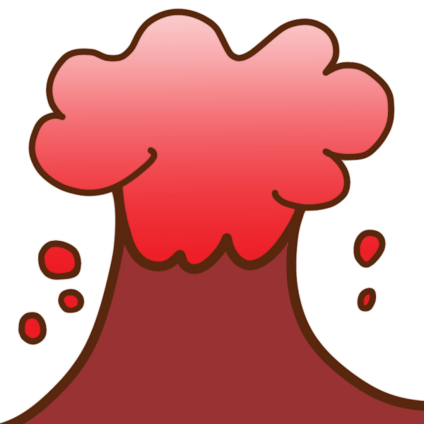 火山の噴火のイラスト かわいいフリー素材が無料のイラストレイン