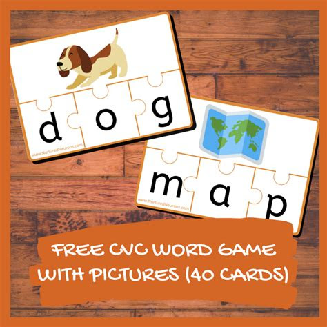 super cvc words with pictures printable game nurtured neurons