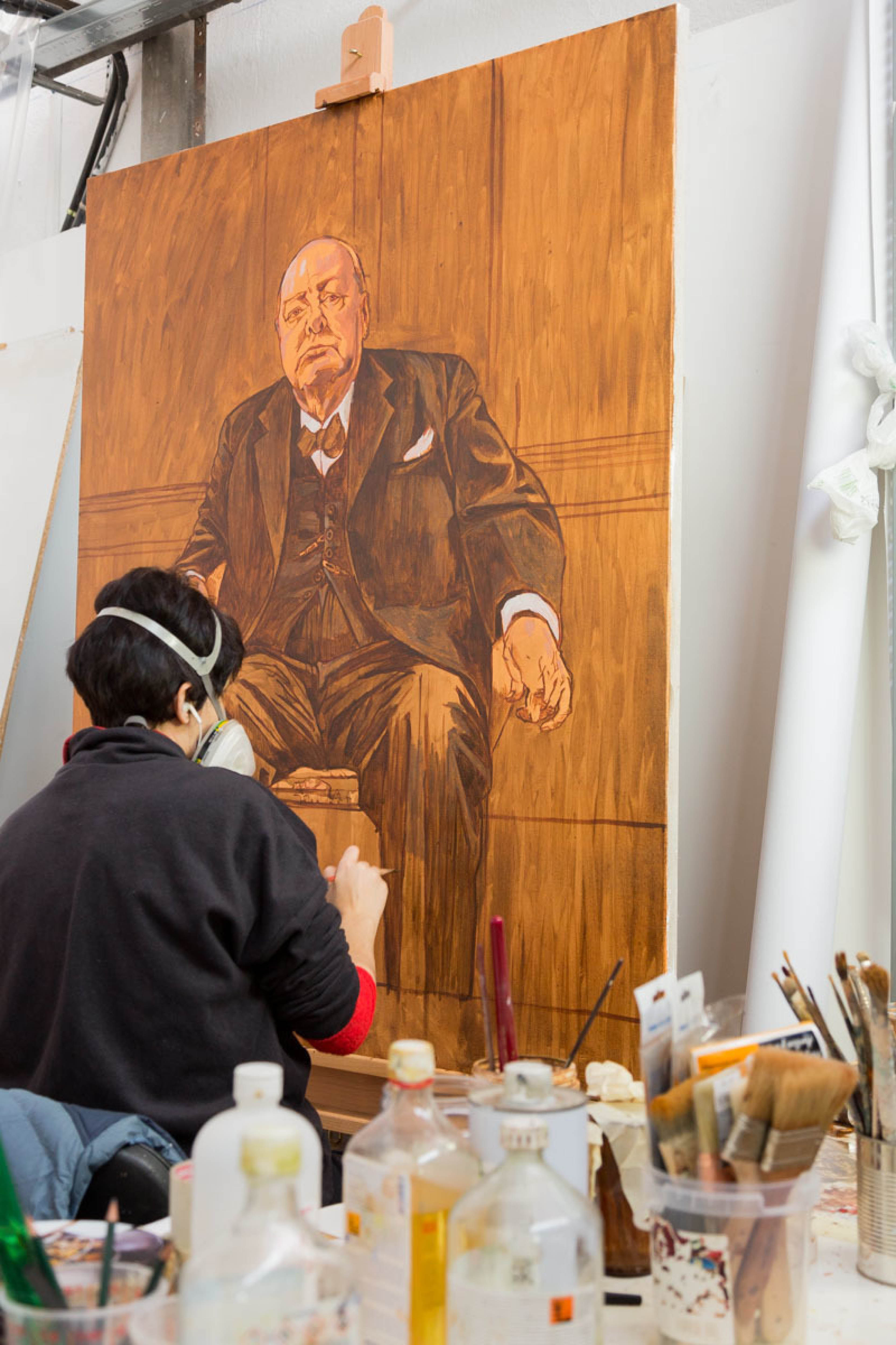 Reproducción del retrato de Winston Churchill pintado por Graham Sutherland  en 1954 – maria bisbal pardo