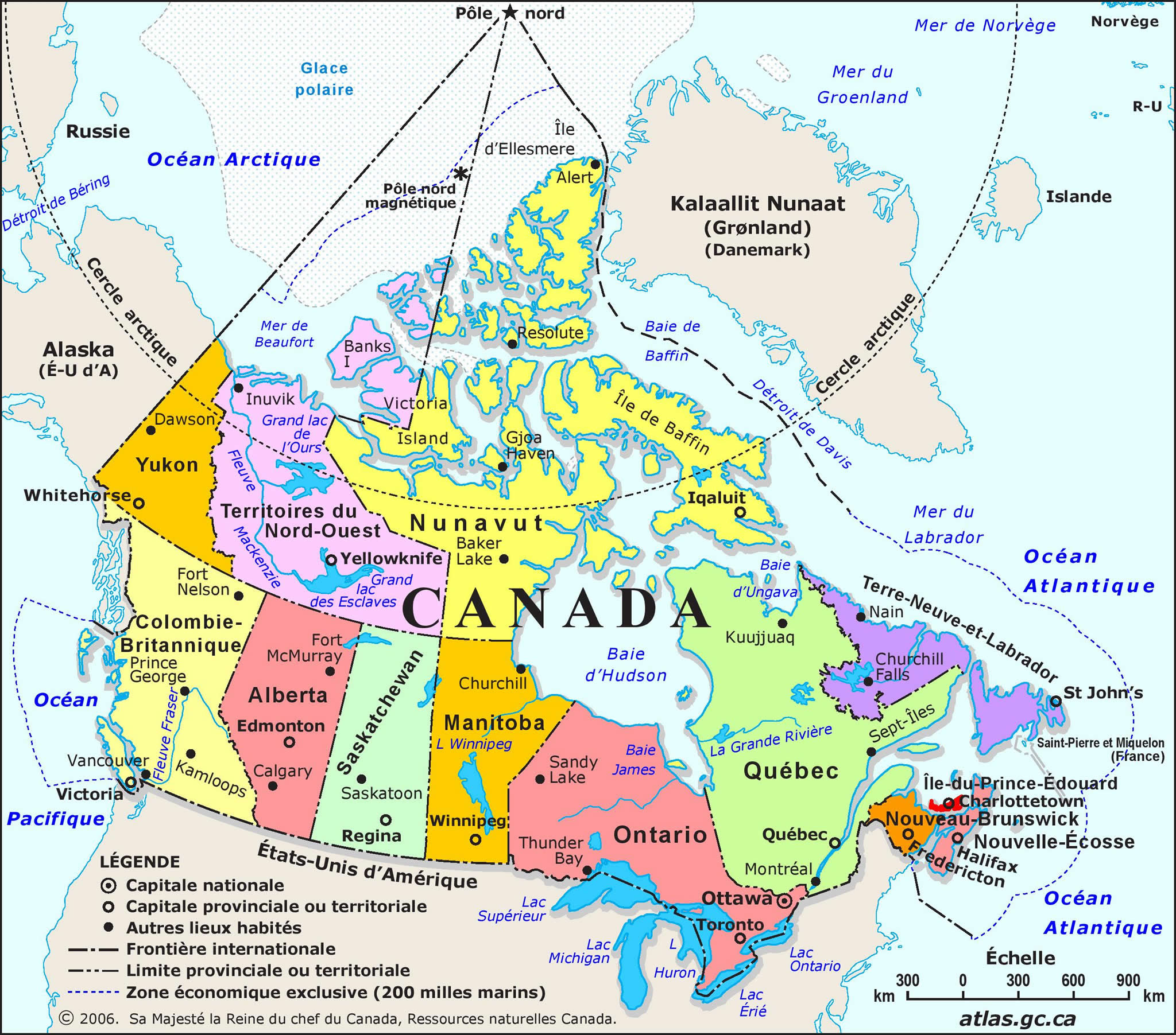 carte nord canada Carte Canada, Carte de Canada
