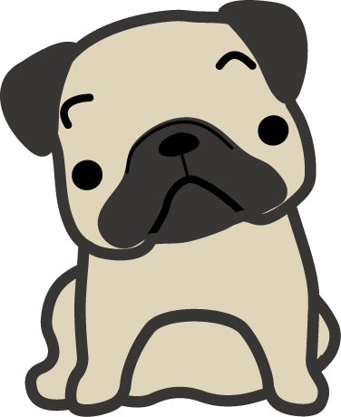 パグ 犬のイラスト 無料イラスト フリー素材