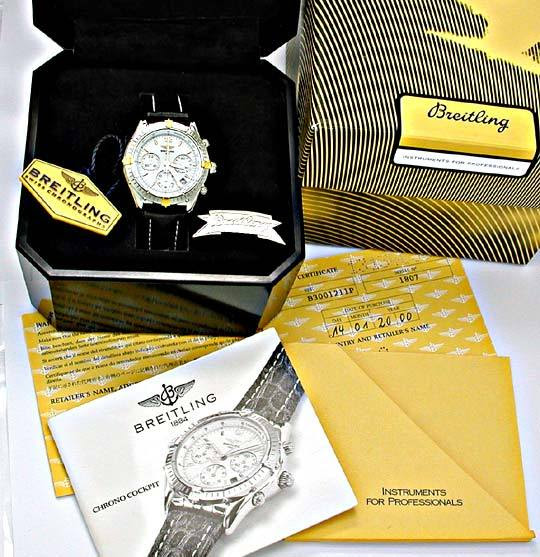 Original-Foto 4, ORIG.BREITLING COCKPIT AUTOMATIK STAHLGOLD TOPUHR NEUZ.