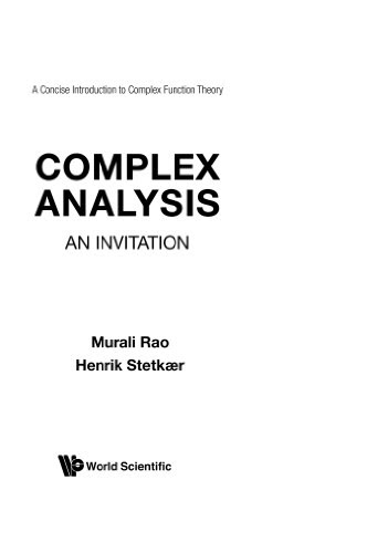 Complex Analysis: An InvitationBy Murali Rao