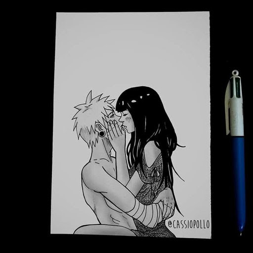 Desenho Finalizado Casal Estilo Manga Draw Drawing Manga