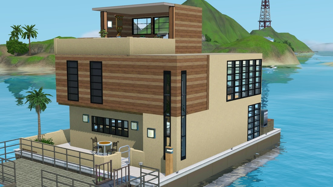 The Mini Modern Houseboat - Tiki's Sims 3 Corner