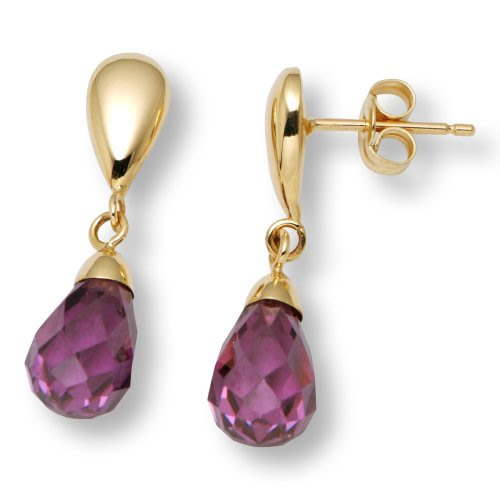 Gold Earrings, 18ct Yellow Gold, Amethyst and Amethyst Drops, by Miore-Joven, MAE62Y