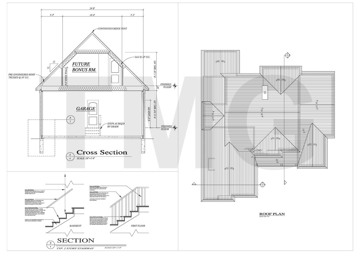 Residential Building Plan  And Section  View  Modern House 