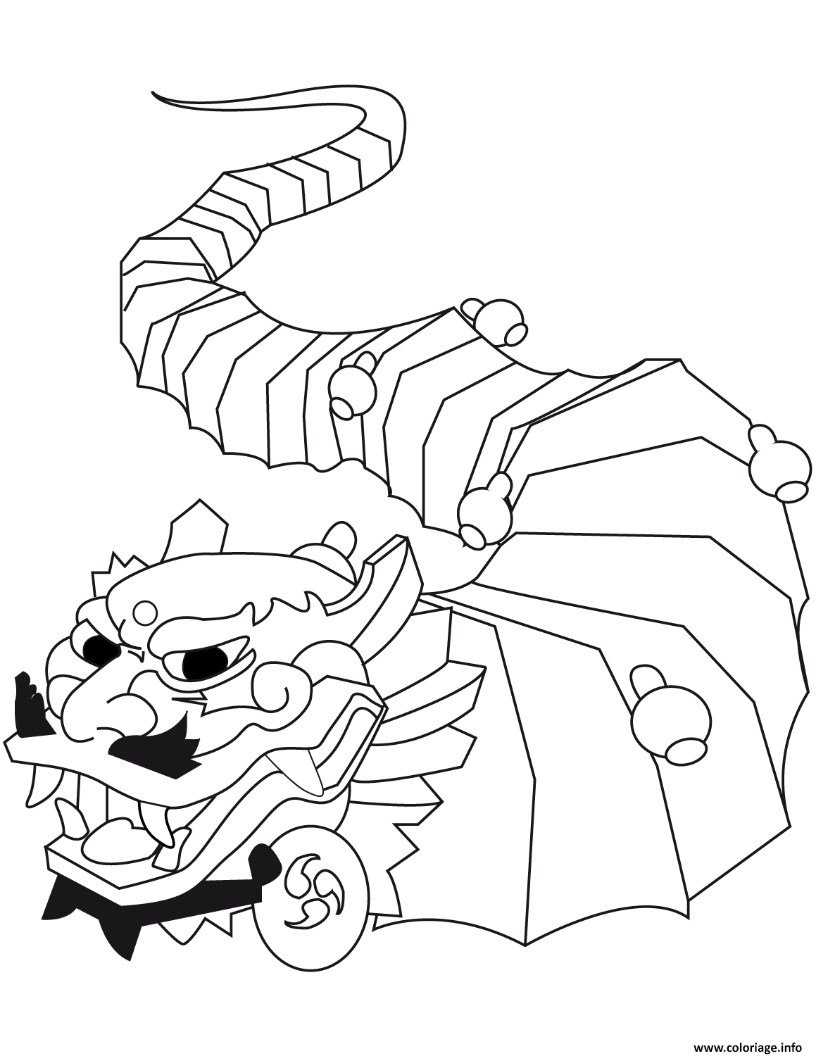 Coloriage cool nouvel an chinois dragon  JeColorie.com