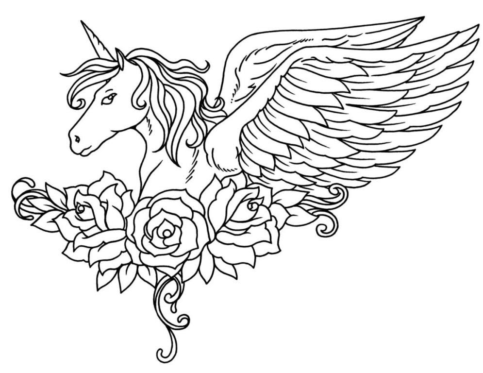 Unicorn coloring pages to download and print for free