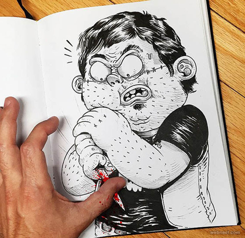 Fight with their own creator - Funny Drawing ideas by Alex ...