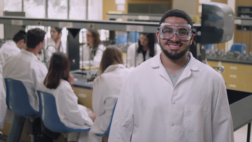 Portrait Of A Student In A Science Lab Wearing Safety ...