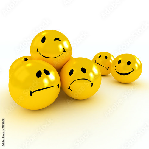winking smiley face. Winking smiley carried by sad