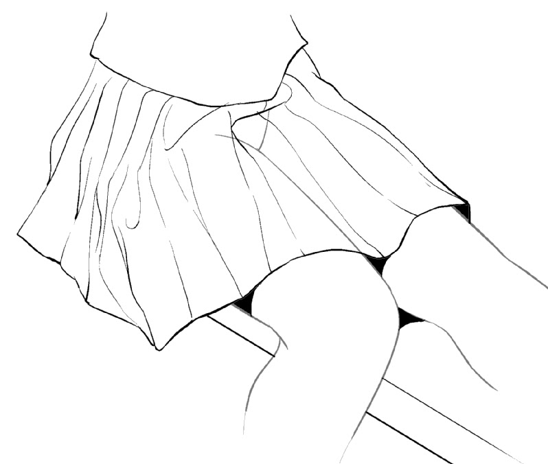 漫画テクニック スカートの描き方 制服スカート編 シワ ベタの入れ方 Oyukihan S Blog 漫 パワー充電所