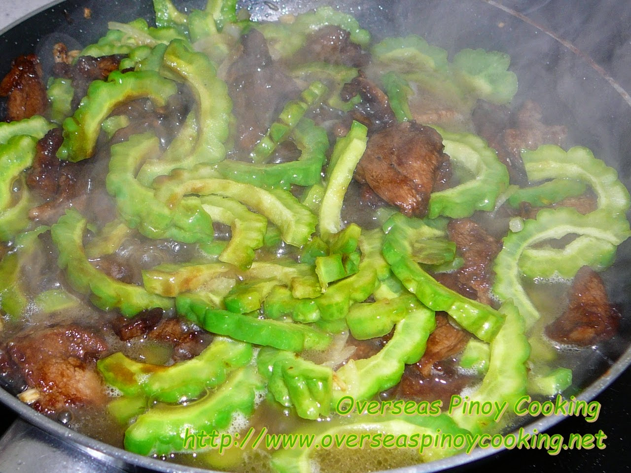 Pork and Ampalaya with Oyster Sauce - Cooking Procedure
