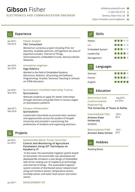If you have a personal website, place a link on your site that allows potential clients and empl. Communication Engineer Resume Sample - ResumeKraft