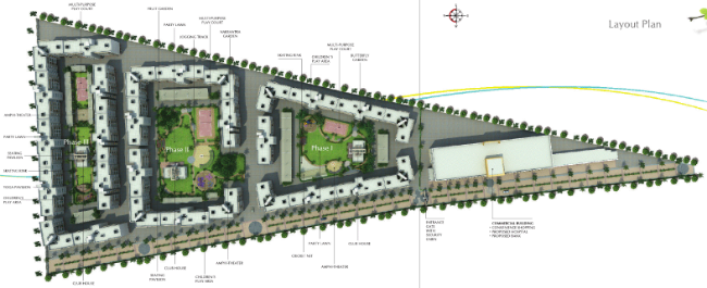Layout Plan of Kanchan Vrundavan, 1 BHK & 2 BHK Flats at Koregaon Mul, near Uruli Kanchan Pune 412 202