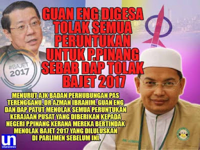 #Bajet2017 - PAS Sindir DAP, Dah Tolak Minta Peruntukan Pula!