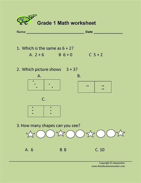  math printable worksheets 1st grade for kids