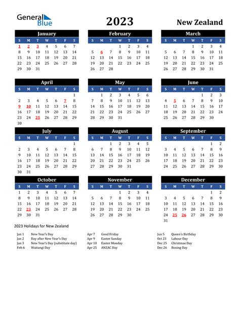 A free printable blank calendar can be a great way to keep track of important dates, plan ahead, and stay on top of your goals. 2023 new zealand calendar with holidays
