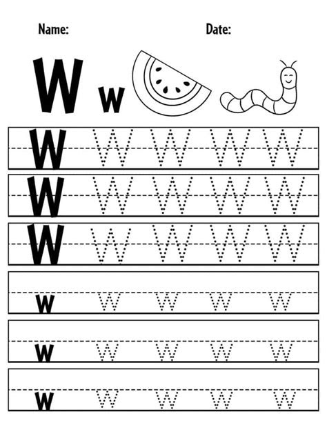  free letter w worksheets for preschool the hollydog blog