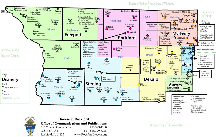 Rockford Zip Code Map Map of the Diocese – Diocese of Rockford