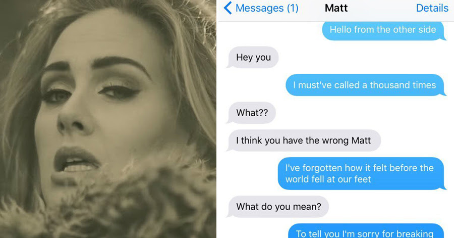 Woman Texts Her Ex Using Only Adele's Hello Lyrics, And The Result Is ...