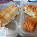 Honey toast, sweet potato pastry and something we called "peanut crunch bread"