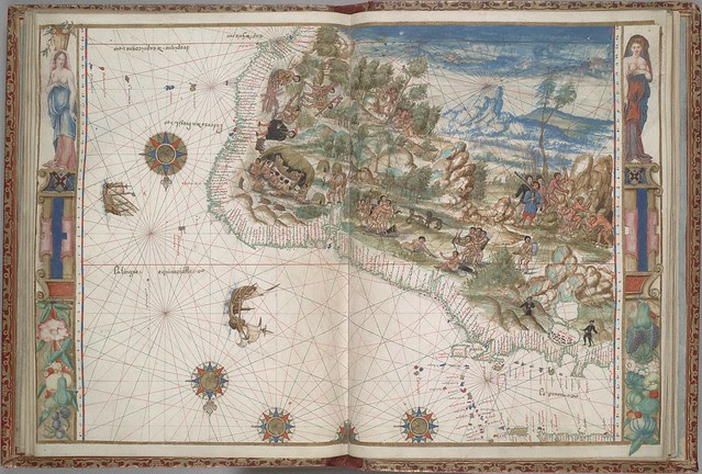 16th c portolan map of NE South America