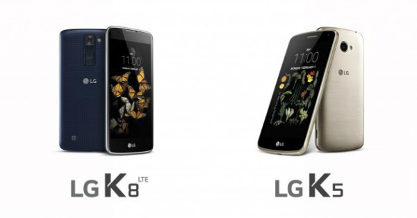 إل جي تكشف عن هاتفيها الجديدين K8 و K5 