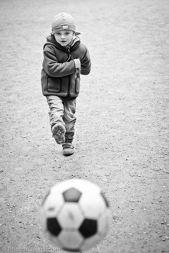 Decisive moment for a soccer striker - Fuji X-Pro 1