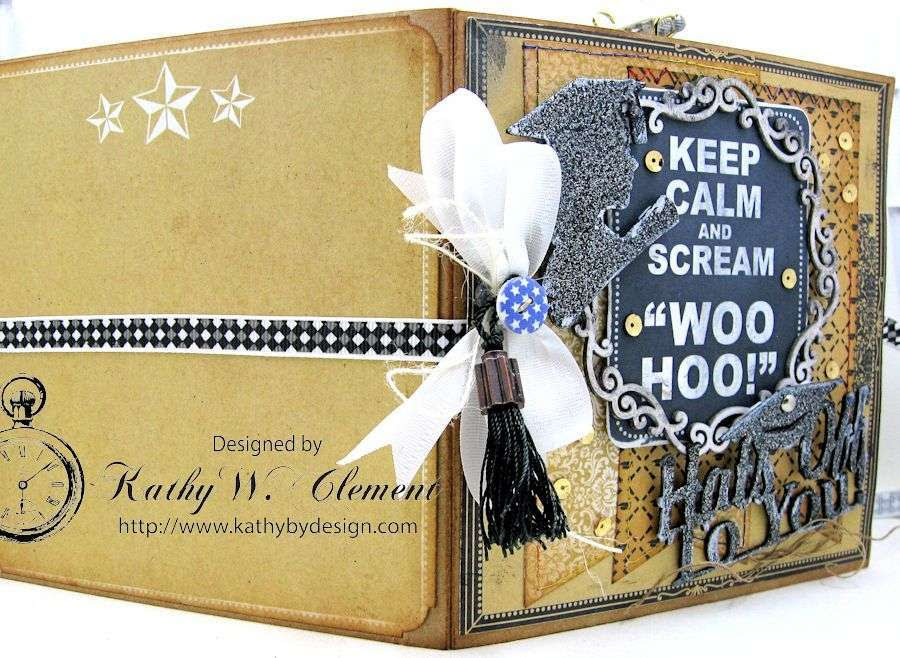 Authentique Accomplished Graduation Mini Album Tutorial by Kathy Clement for Gypsy Soul Laser Cuts 12