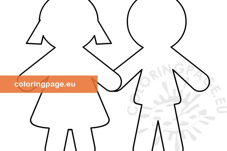 Girl And Boy Template Coloring Page