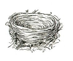 Empty nest clipart black and white