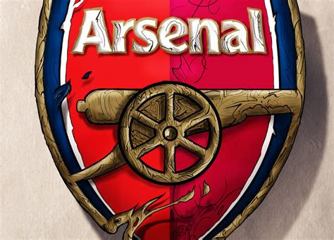 Arsenal badge was somewhat changed from the 3 canyons pointing upwards to a single canyon pointing eastwards with the clubs nickname the gunners inscribed . Arsenal Logo by Shyne1 on deviantART