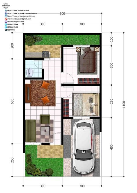 denah rumah type 36