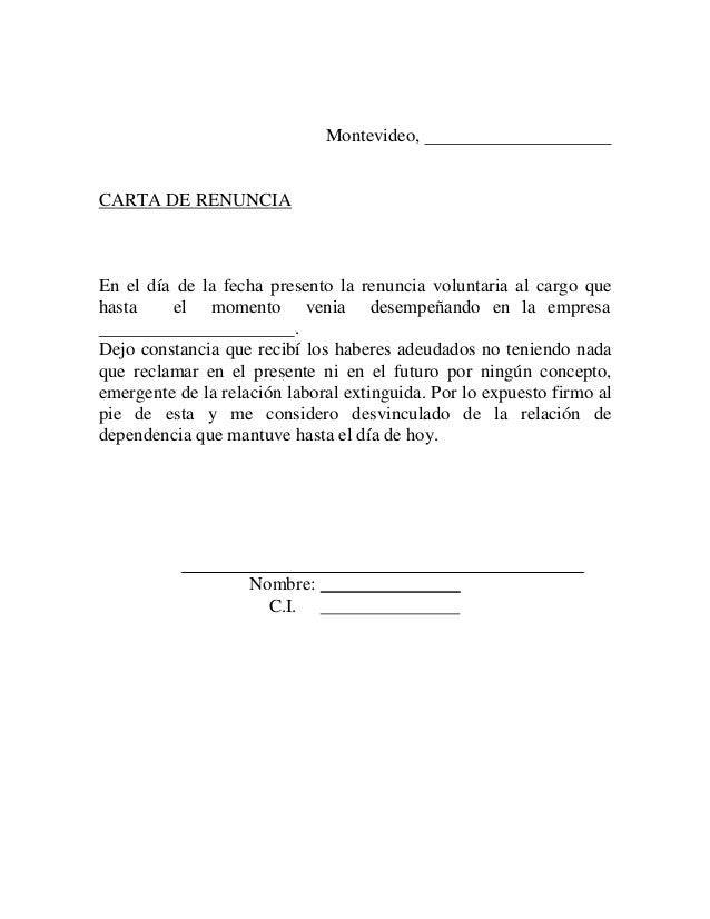 Carta renuncia