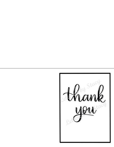  thank you card printable handlettered thank you card black etsy