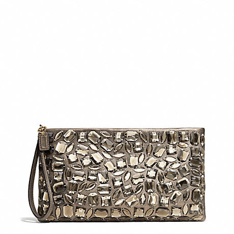 MADISON ZIP CLUTCH IN JEWELED LEATHER - COACH F26485 - ONE-COLOR