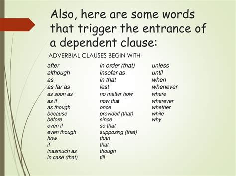 · he thinks he can get anything because he is rich. PPT - Independent and dependent clauses PowerPoint