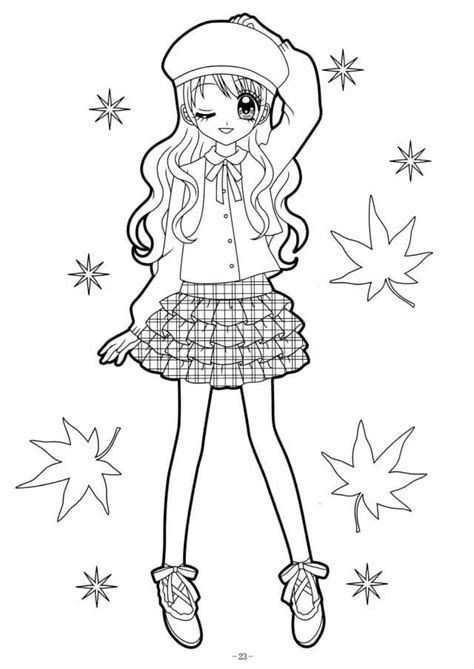 kawaii girl  coloring page  printable coloring pages  kids