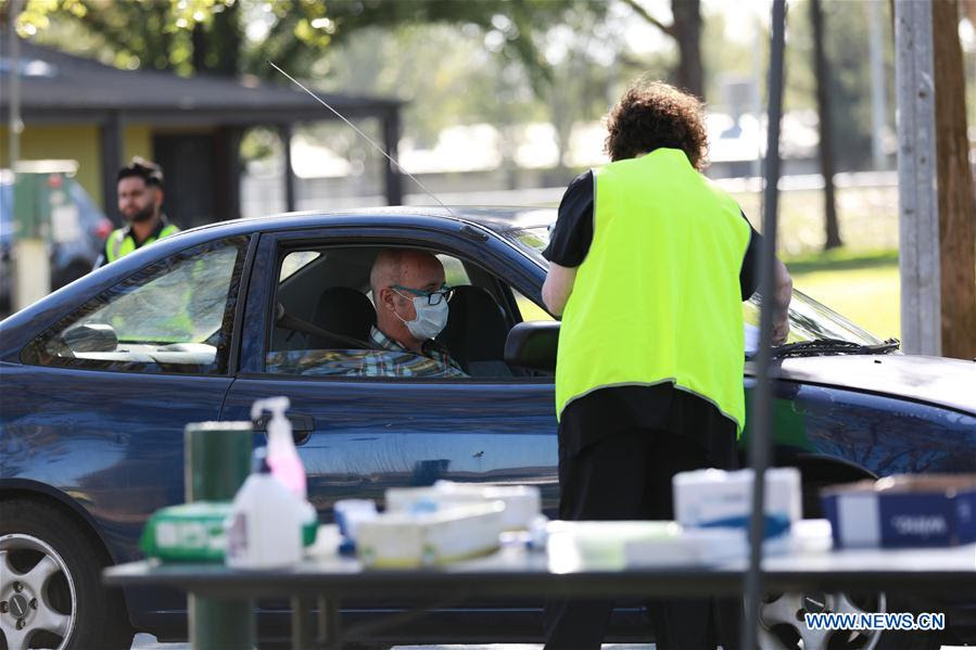Staff Work At Drive Through Coronavirus Clinic In Canberra Australia Xinhua English News Cn