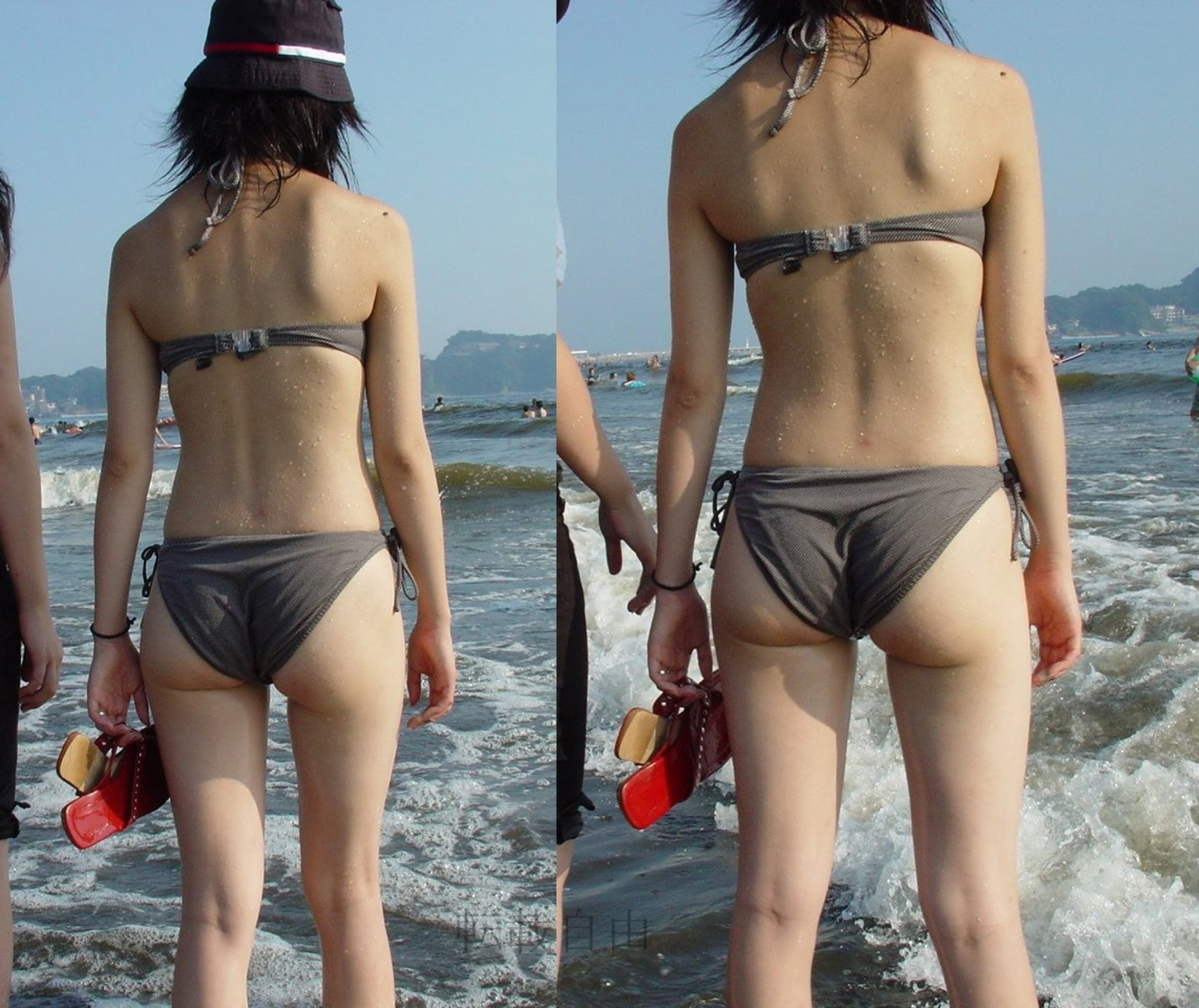 素人エロ画像 ビキニのお尻がイヤラシすぎるｗｗｗハミ尻してても直してないエッチな後ろ姿 ふっくら素人エロ画像