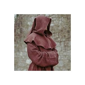 Brown Monk Robe and Hood Costume. Wizard Robe, Priest Robe, Mage Robe.