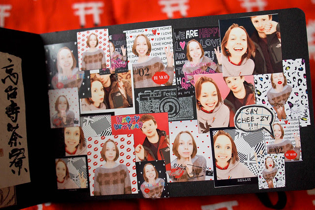 Japan travel collage black moleskine journal
